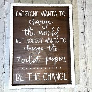 🆕Primitives By Kathy - “Be The Change” Block Sign
